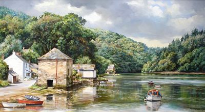 High Tide, Lerryn by Monica Childs